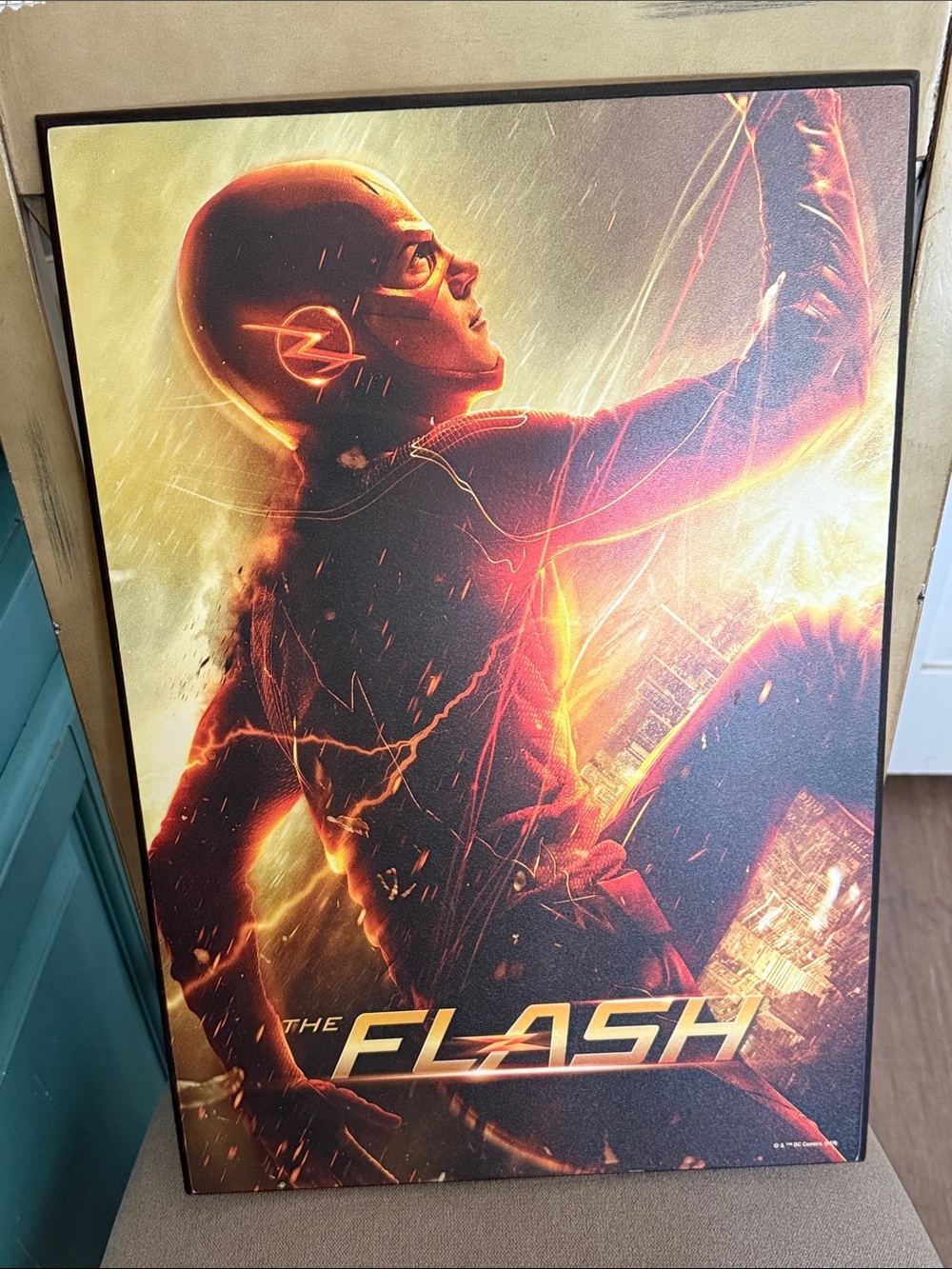 Hobby Lobby Flash Poster in Red and Gold Tones